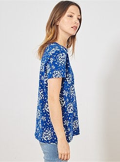 T-shirt de conceção ecológica com estampado 'flores' - Kiabi