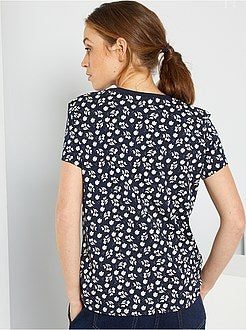 T-shirt de conceção ecológica com estampado 'flores' - Kiabi