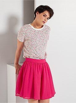 T-shirt de conceção ecológica com estampado 'flores' - Kiabi