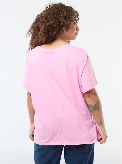 T-shirt de corte oversized com mangas curtas - Kiabi