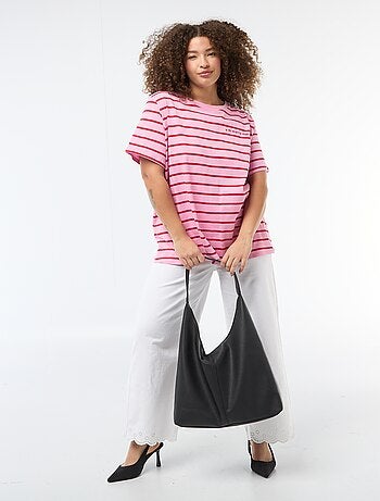T-shirt de corte oversized com mangas curtas