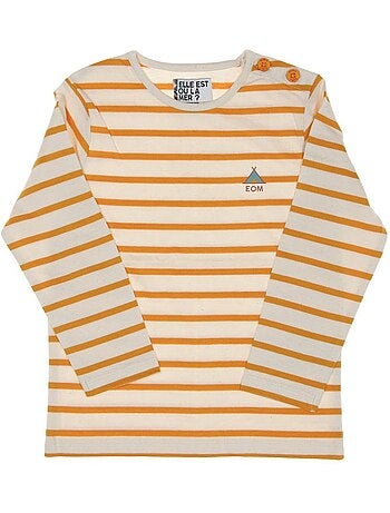 T-shirt de Criança Amarelo às Riscas EOM Eloris
