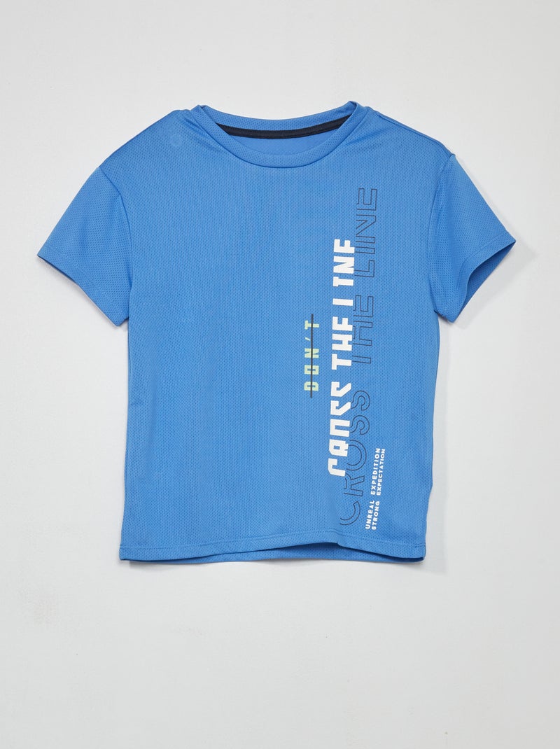 T-shirt de desporto com estampado AZUL - Kiabi
