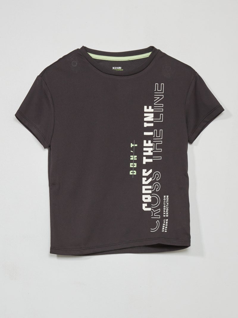 T-shirt de desporto com estampado CINZA - Kiabi