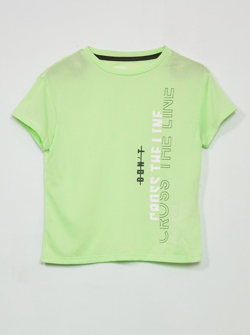 T-shirt de desporto com estampado VERDE - Kiabi