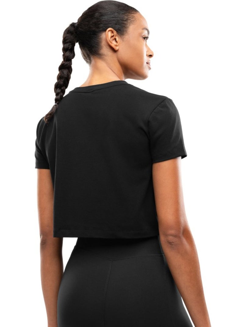 T-shirt de desporto com nó para mulher Preto - Kiabi