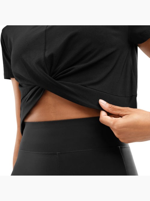 T-shirt de desporto com nó para mulher - Kiabi