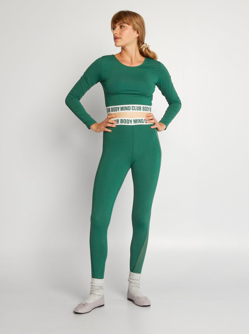 T-shirt de desporto cropped Verde - Kiabi