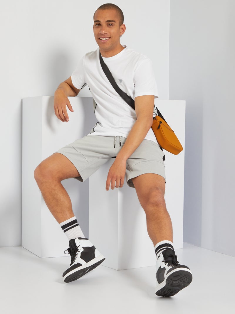 T-shirt de desporto de gola redonda Branco - Kiabi
