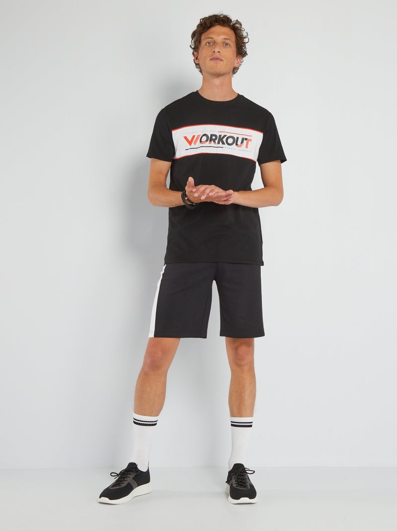 T-shirt de desporto em jersey PRETO - Kiabi