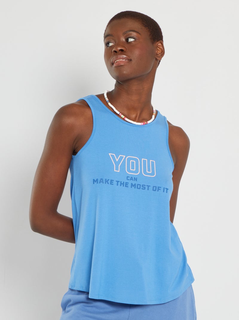T-shirt de desporto sem manga AZUL - Kiabi