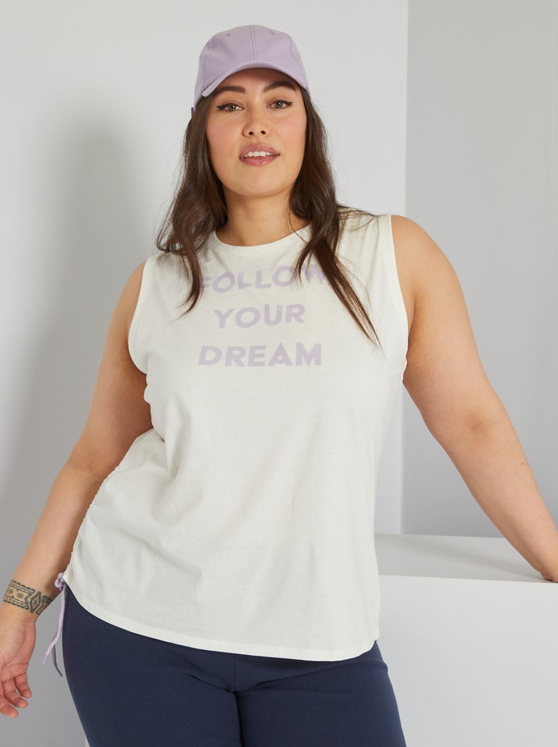 T-shirt de desporto sem manga BRANCO - Kiabi