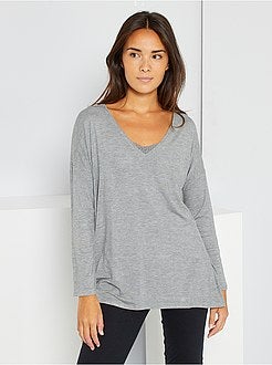 T-shirt de dormir bordada - Kiabi