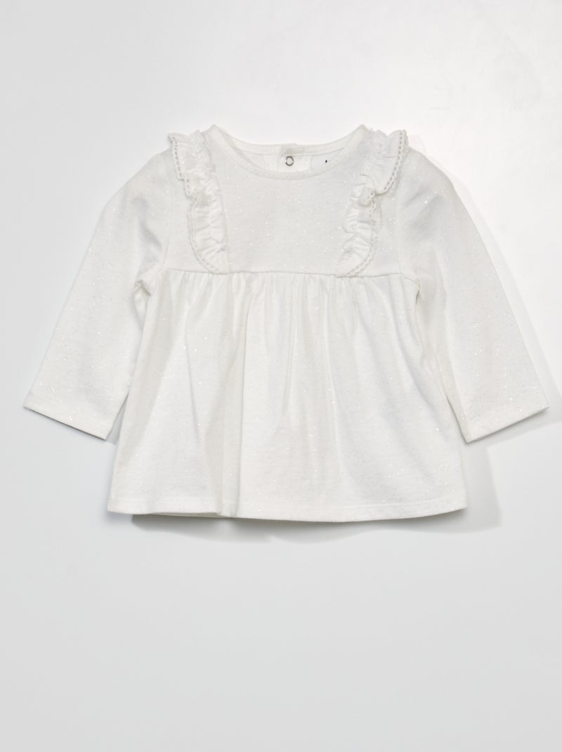 T-shirt de fantasia com folhos Branco - Kiabi