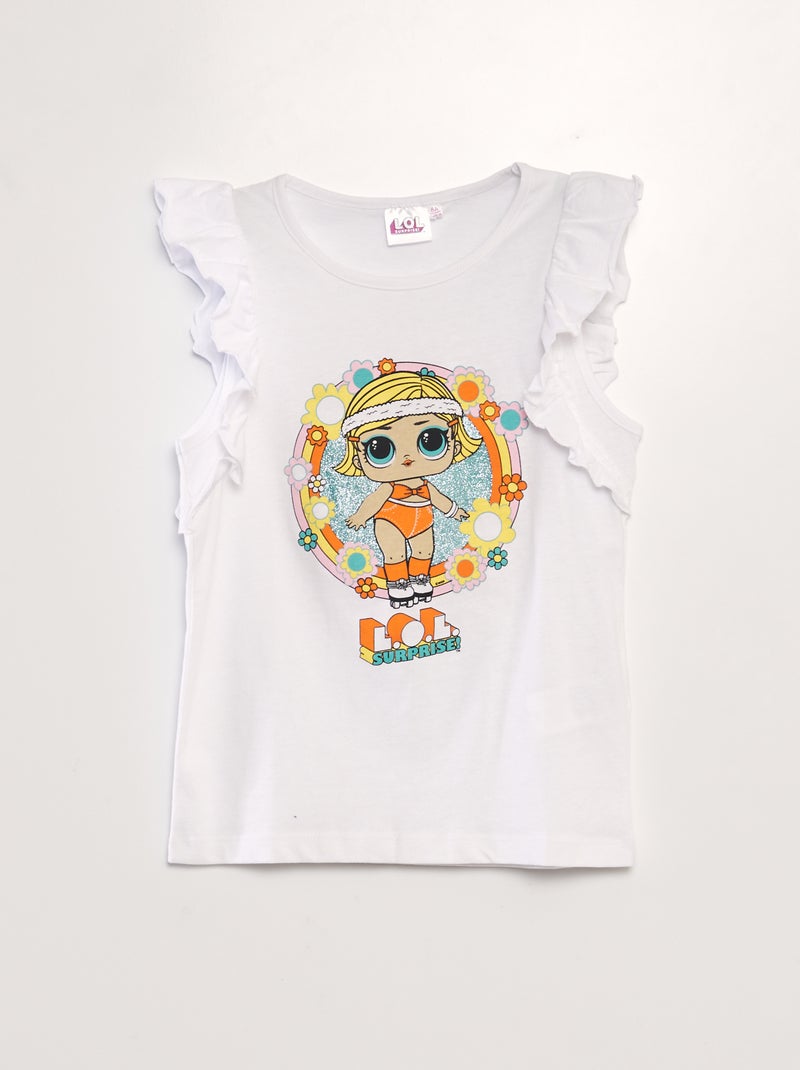 T-shirt de fantasia com glitter 'Lol' Branco - Kiabi