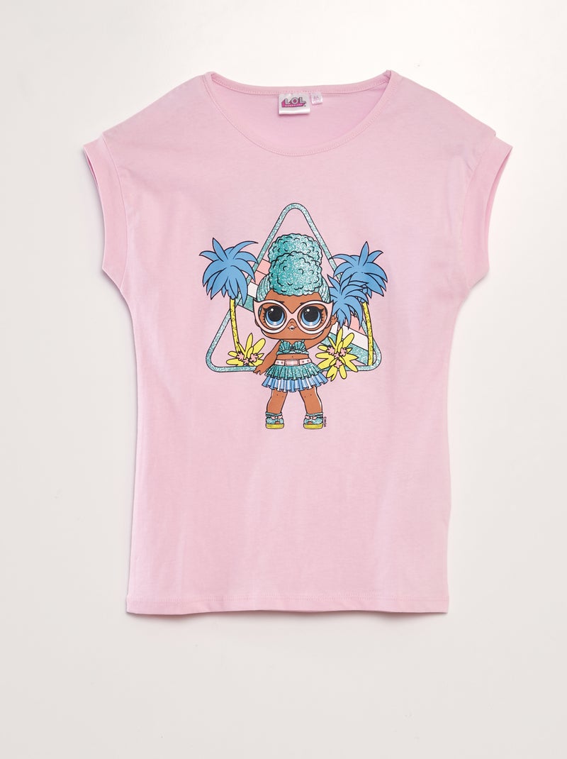 T-shirt de fantasia com glitter 'Lol' ROSA - Kiabi