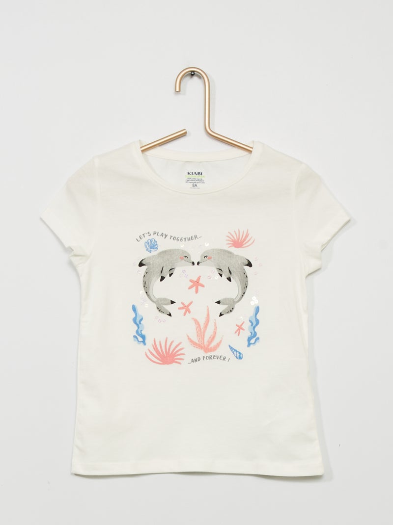 T-shirt de fantasia gola redonda BRANCO - Kiabi