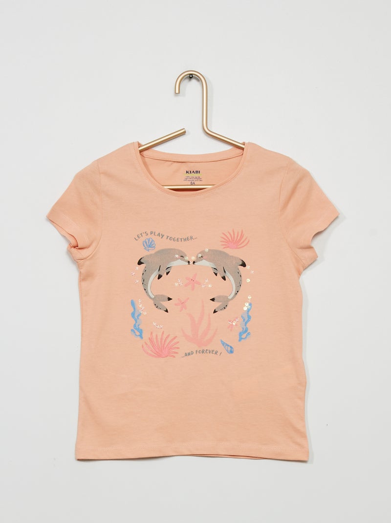 T-shirt de fantasia gola redonda ROSA - Kiabi