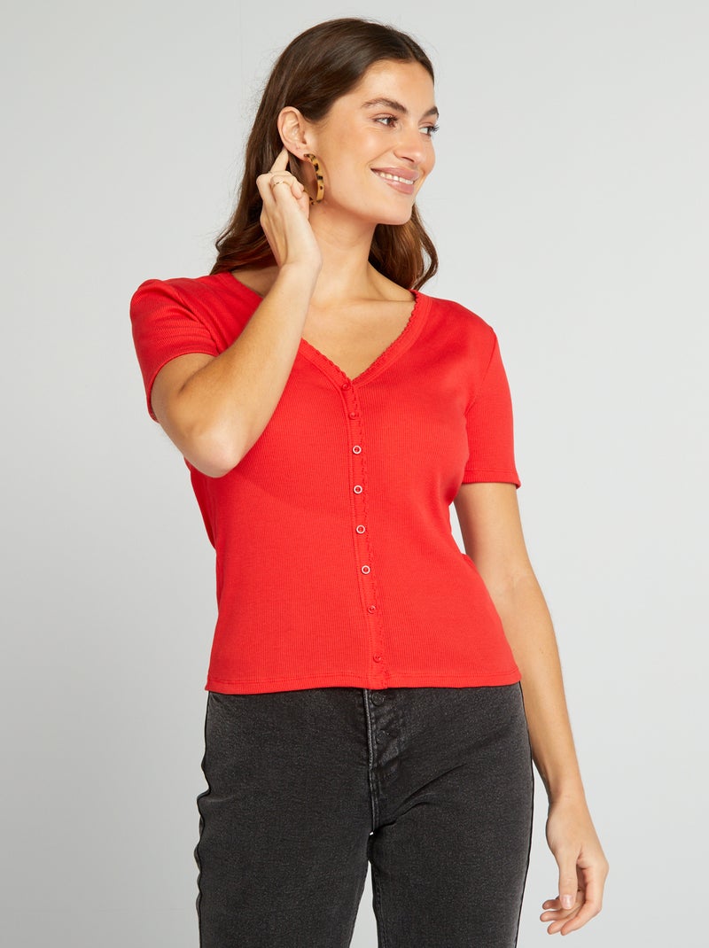T-shirt de fantasia nervurada Vermelho - Kiabi