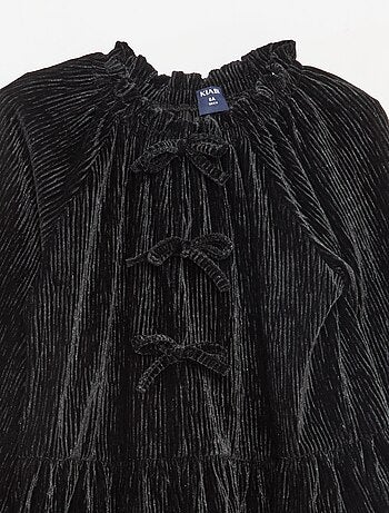 T-shirt de festa texturizado com laço liso