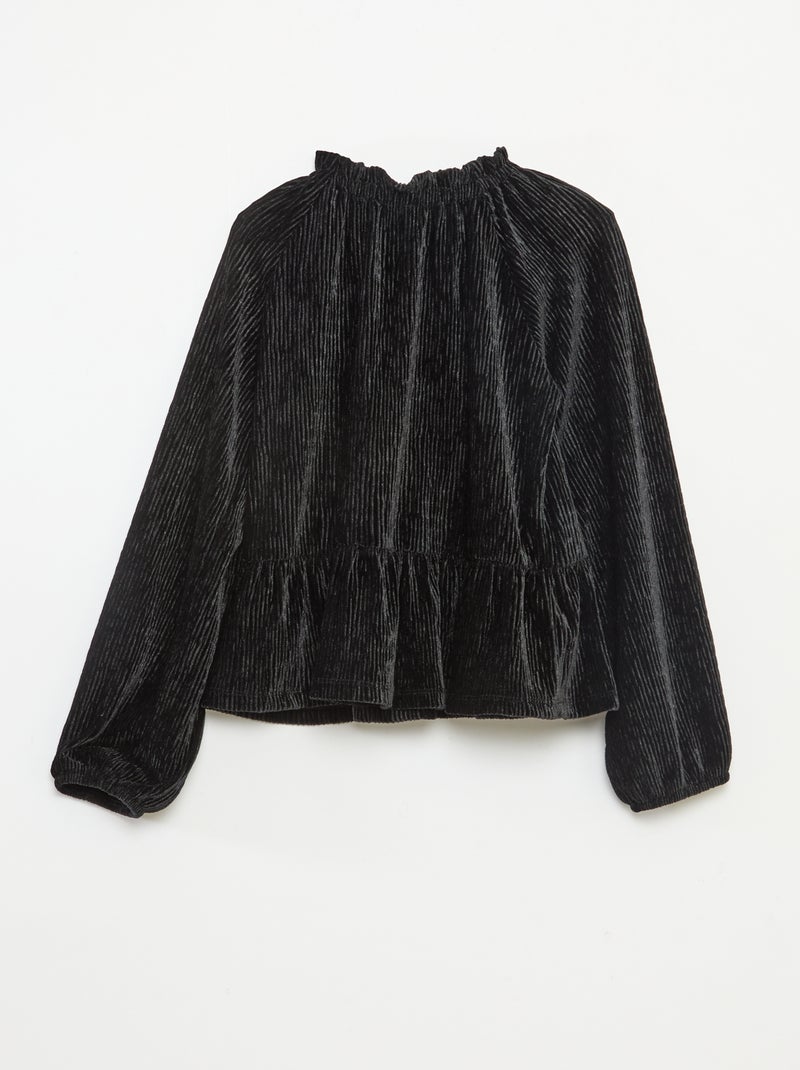 T-shirt de festa texturizado com laço liso Preto - Kiabi