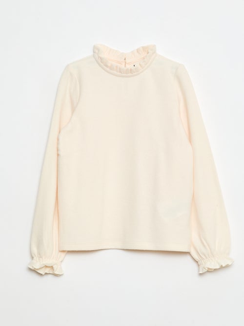 T-shirt de gola alta canelada - Kiabi