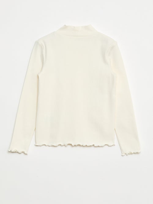 T-shirt de gola alta canelado - Kiabi