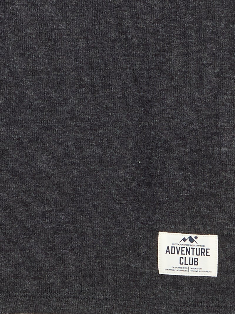 T-shirt de gola alta Cinzento escuro - Kiabi