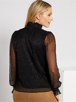 T-shirt de gola alta com mangas largas - Kiabi