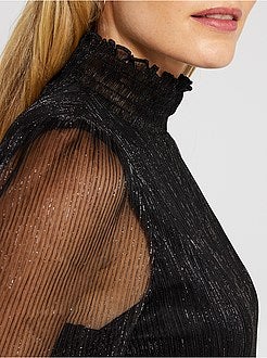 T-shirt de gola alta com mangas largas - Kiabi