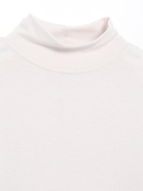 T-shirt de gola alta de lã misturada - Kiabi