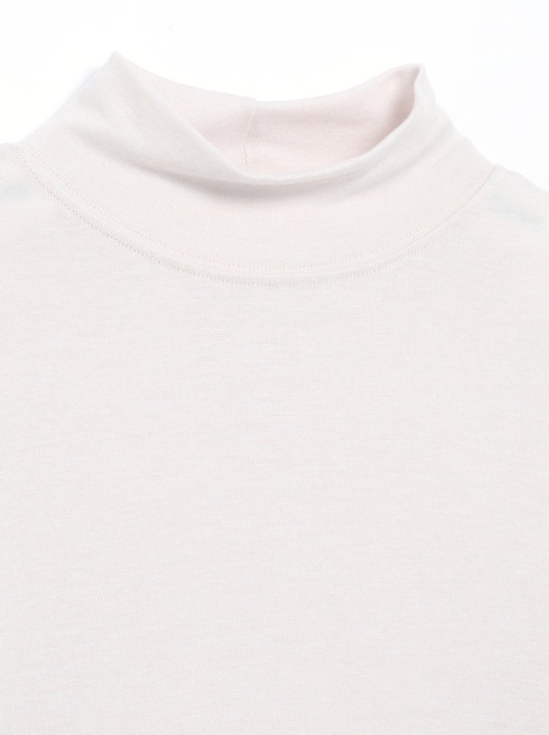 T-shirt de gola alta de lã misturada Cinza - Kiabi