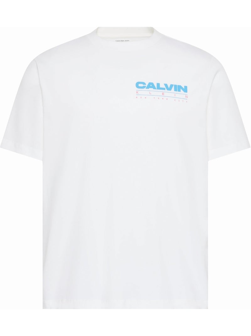 T-shirt de gola redonda - Calvin Klein Branco Azul - Kiabi