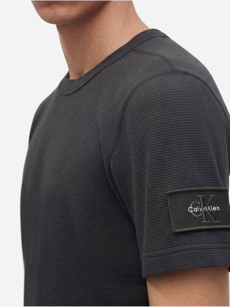 T-shirt de gola redonda - calvin klein Preto - Kiabi