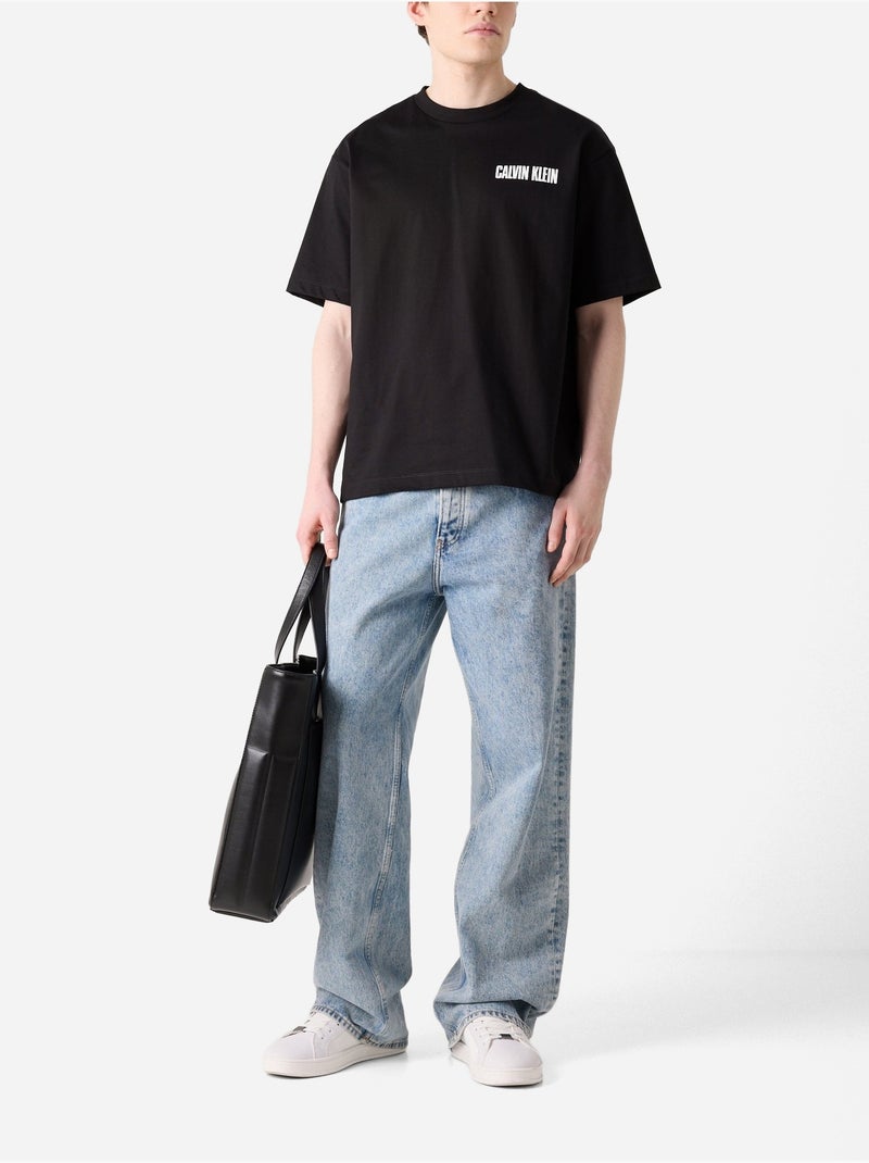 T-shirt de gola redonda - Calvin Klein Preto - Kiabi