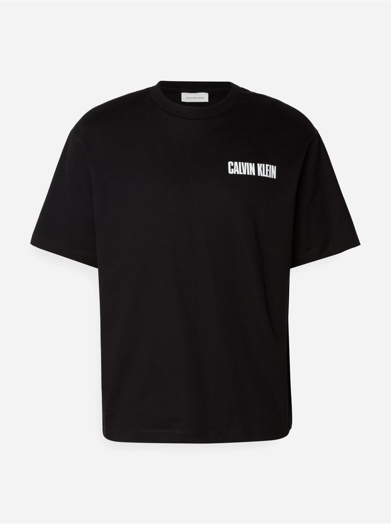 T-shirt de gola redonda - Calvin Klein Preto - Kiabi