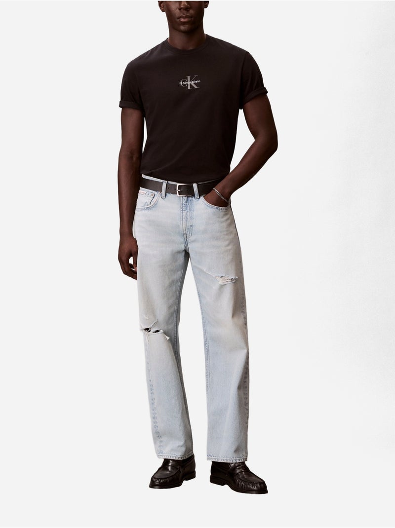 T-shirt de gola redonda - Calvin Klein Preto - Kiabi