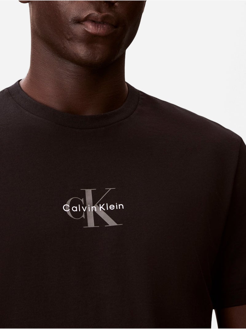 T-shirt de gola redonda - Calvin Klein Preto - Kiabi