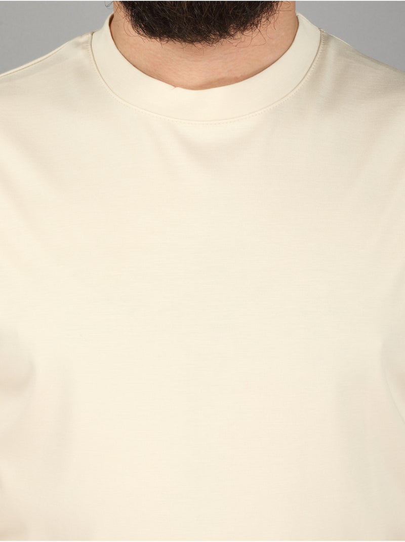 T-shirt de gola redonda - frilivin Bege - Kiabi