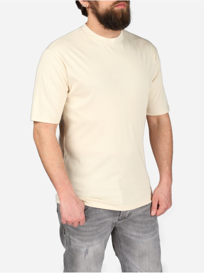 T-shirt de gola redonda - frilivin Bege - Kiabi