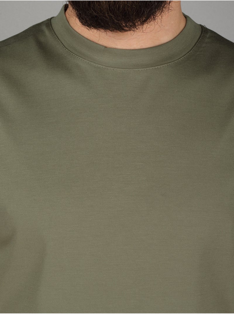 T-shirt de gola redonda - frilivin Cáqui - Kiabi