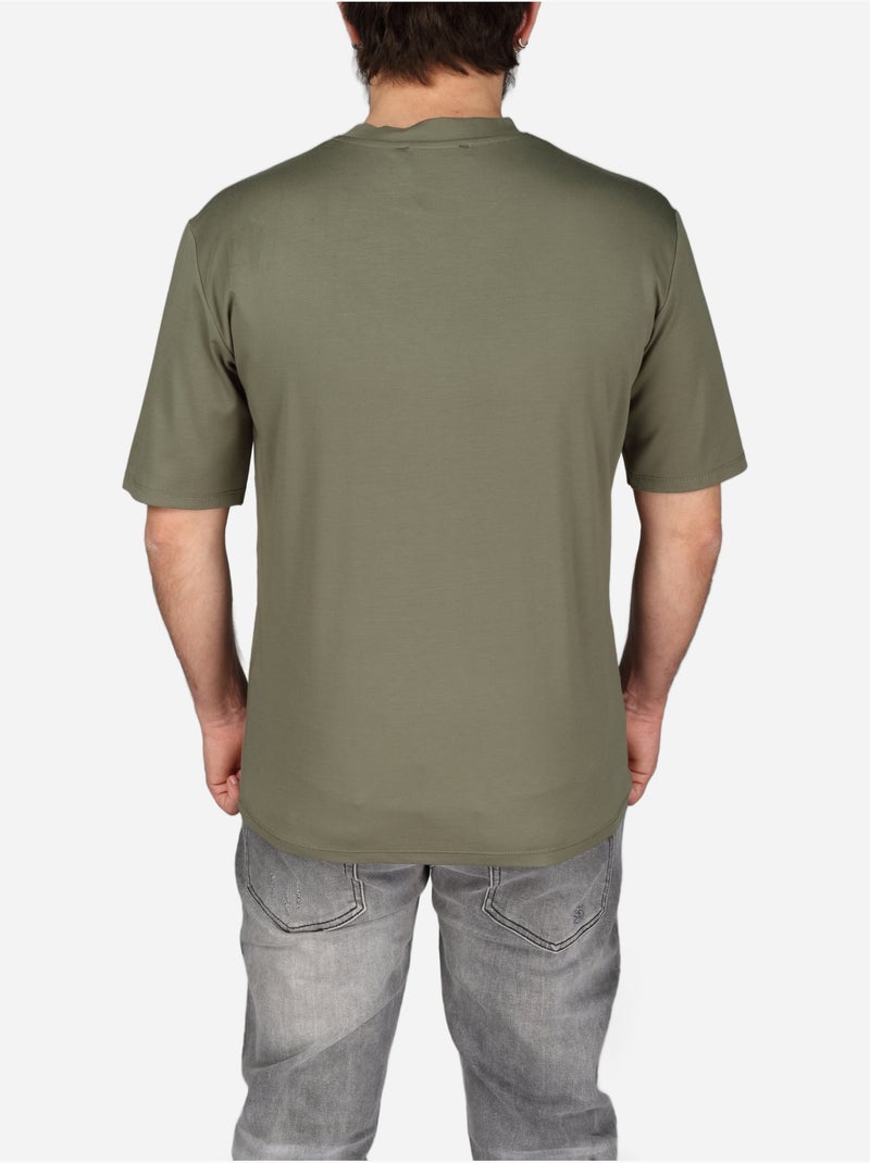 T-shirt de gola redonda - frilivin Cáqui - Kiabi