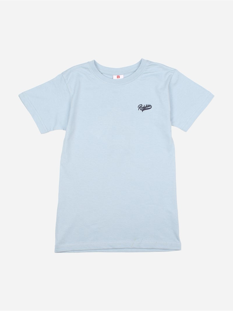 T-shirt de gola redonda - Redskins Azul claro - Kiabi
