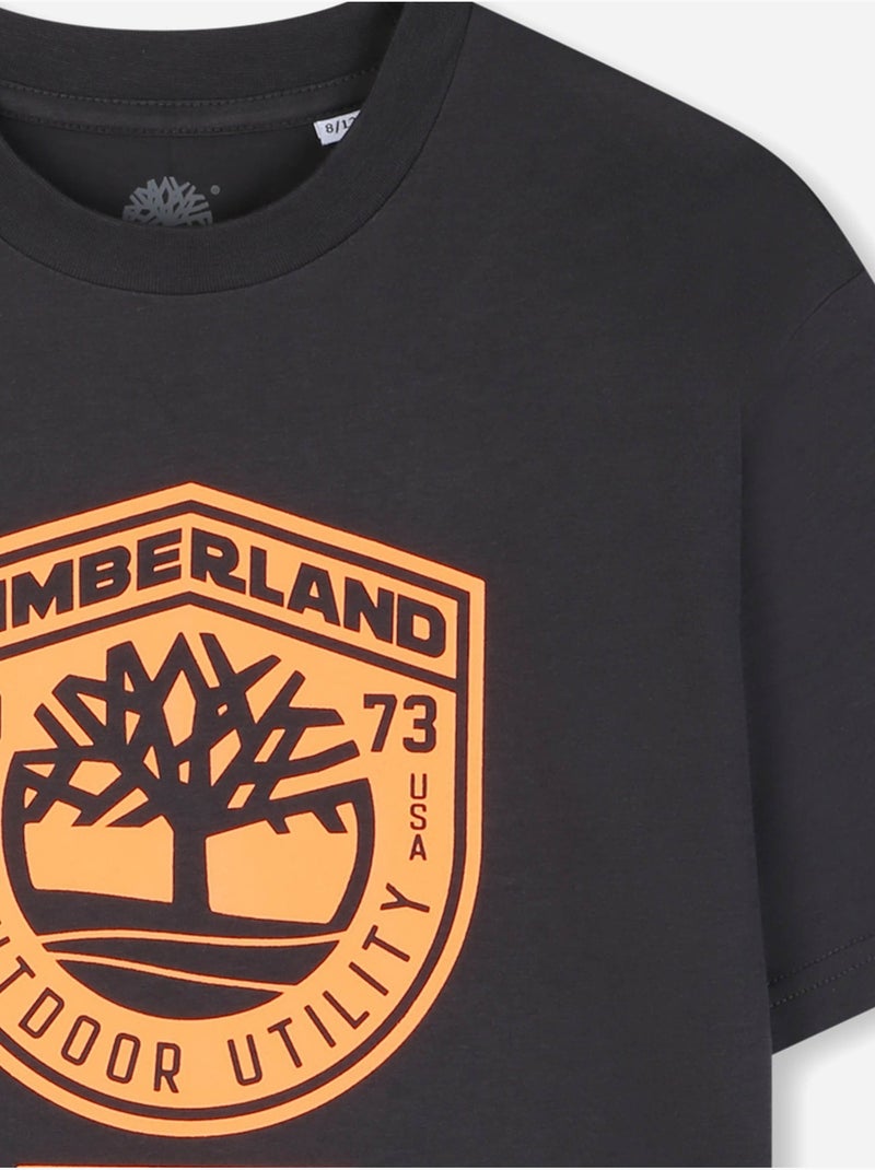T-shirt de gola redonda - Timberland Preto - Kiabi