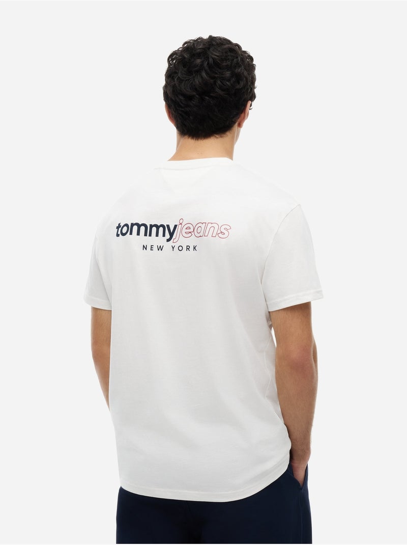 T-shirt de gola redonda - tommy jeans Branco - Kiabi