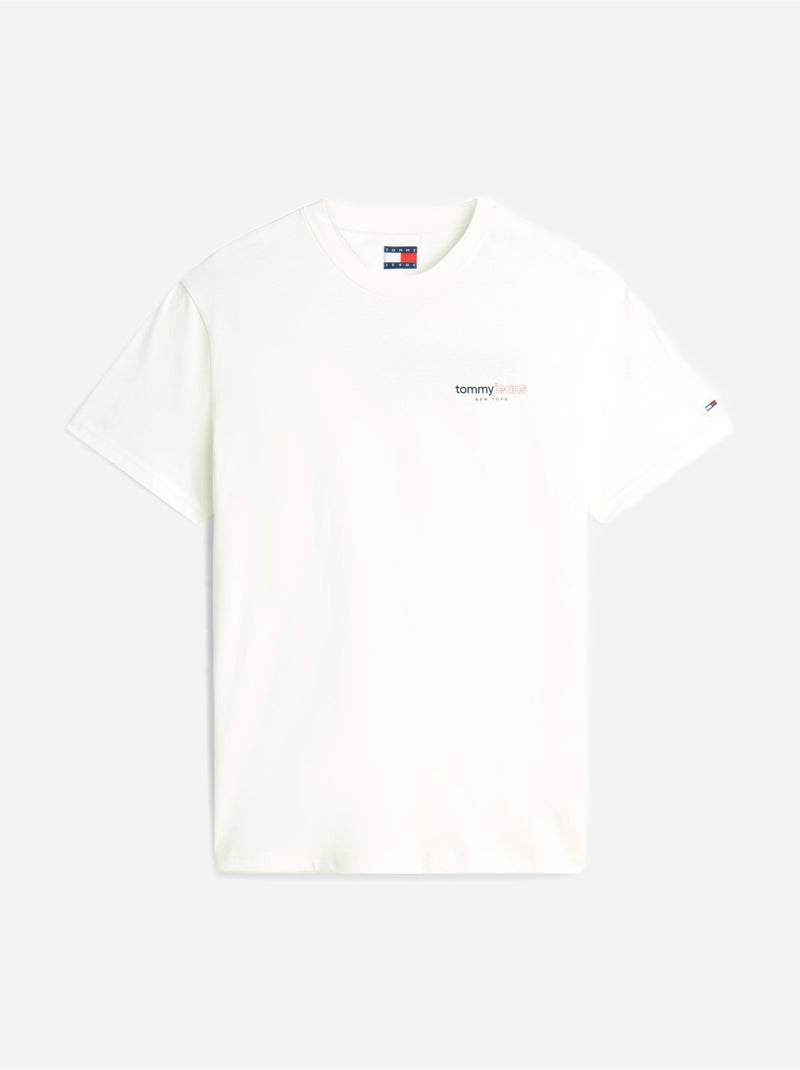 T-shirt de gola redonda - tommy jeans Branco - Kiabi
