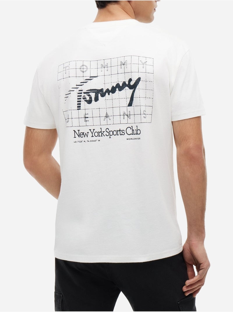 T-shirt de gola redonda - Tommy jeans Branco - Kiabi