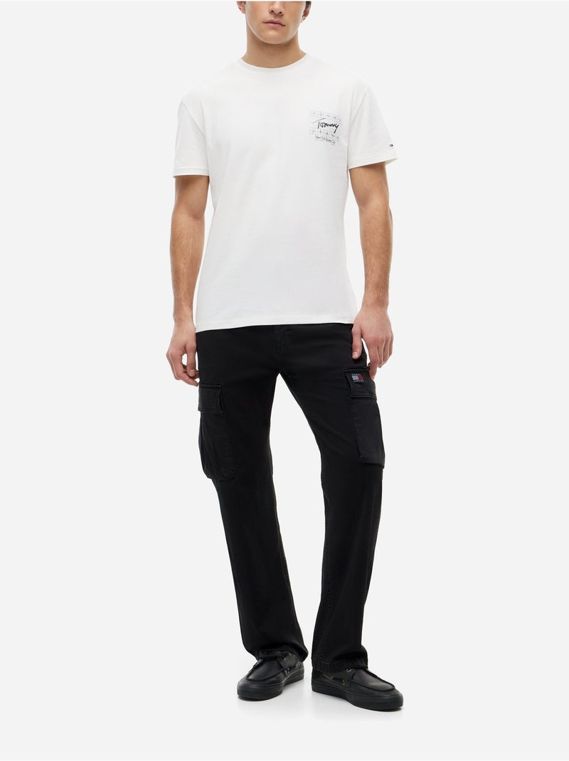 T-shirt de gola redonda - Tommy jeans Branco - Kiabi
