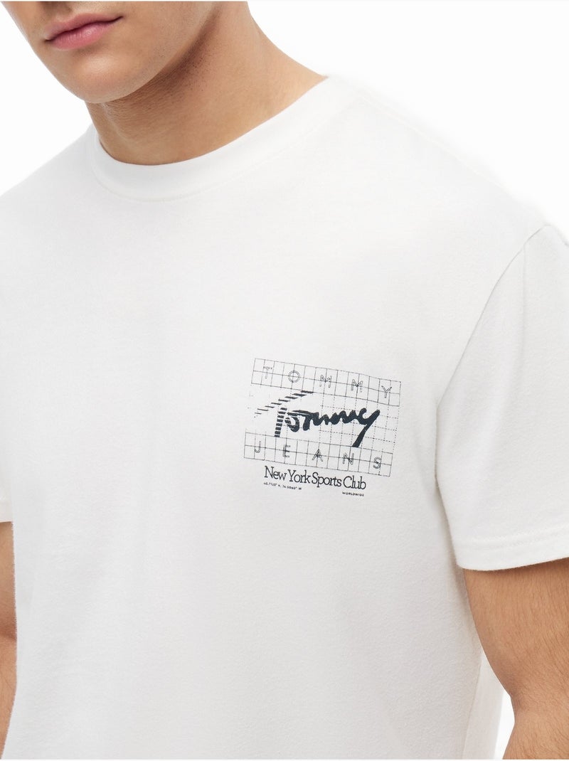 T-shirt de gola redonda - Tommy jeans Branco - Kiabi