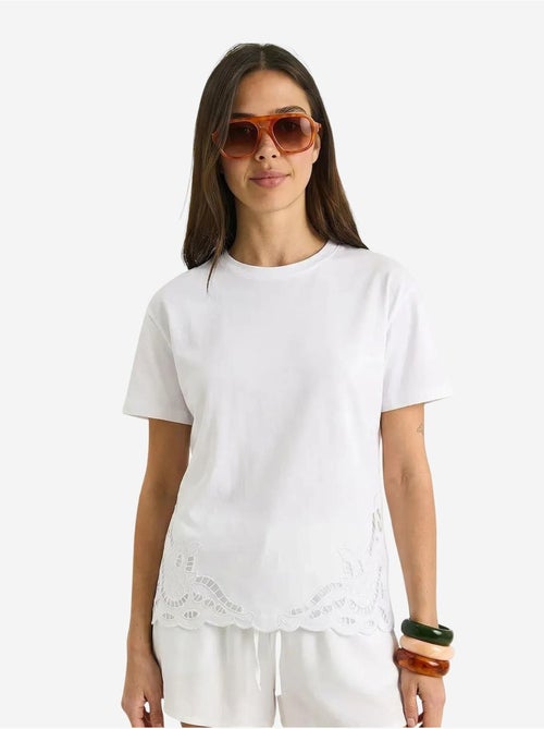 T-shirt de gola redonda bordada lucci - Kiabi